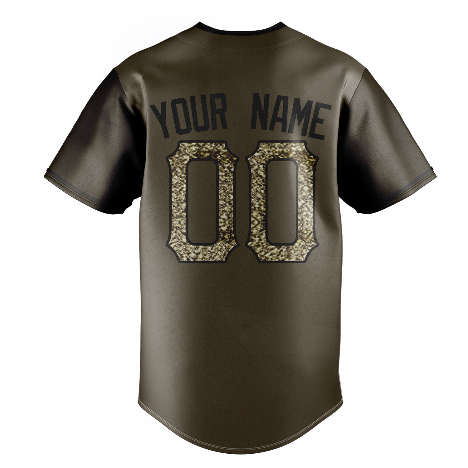Personalized Olive & Camo Color Fan Baseball Jersey