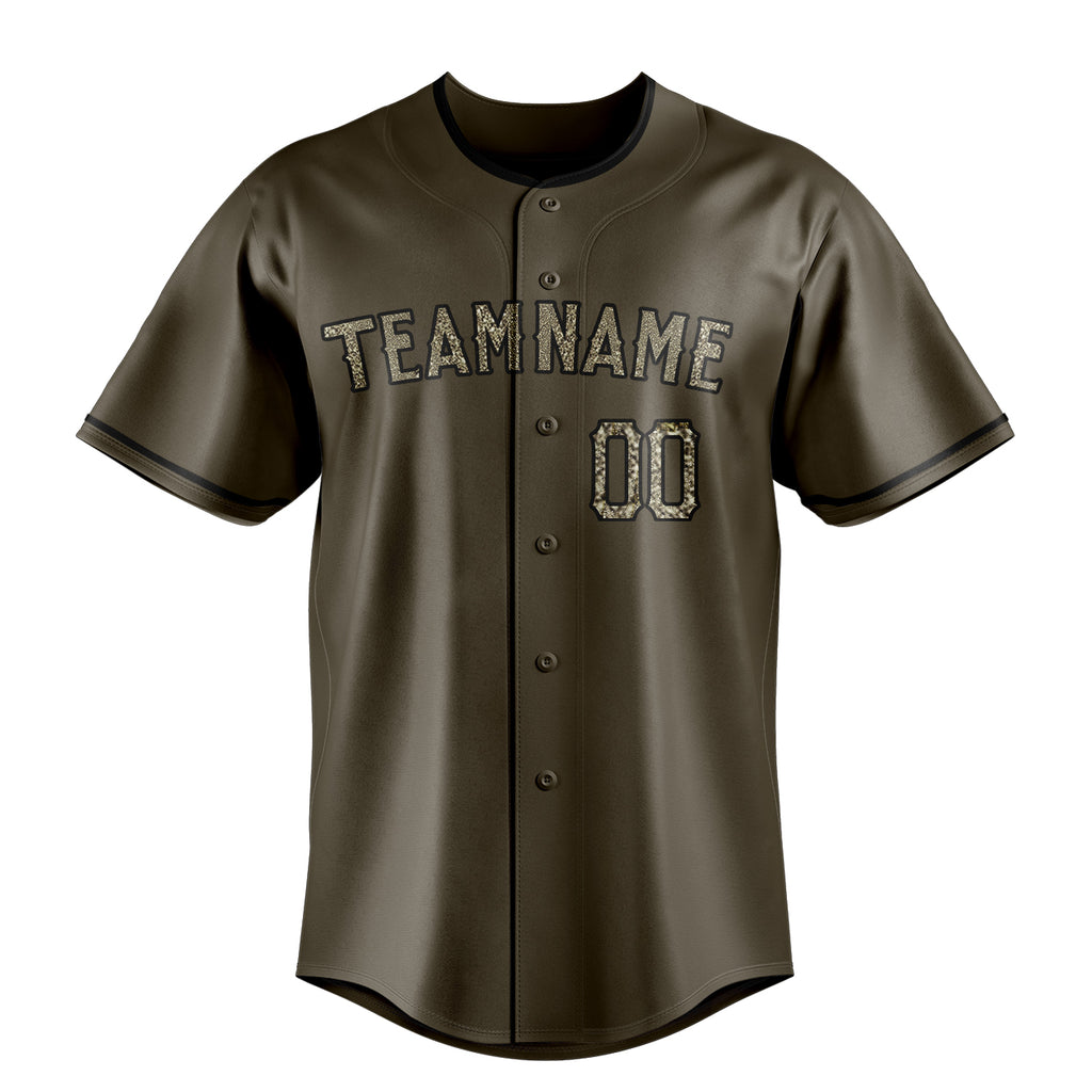 Personalized Olive & Camo Color Fan Baseball Jersey