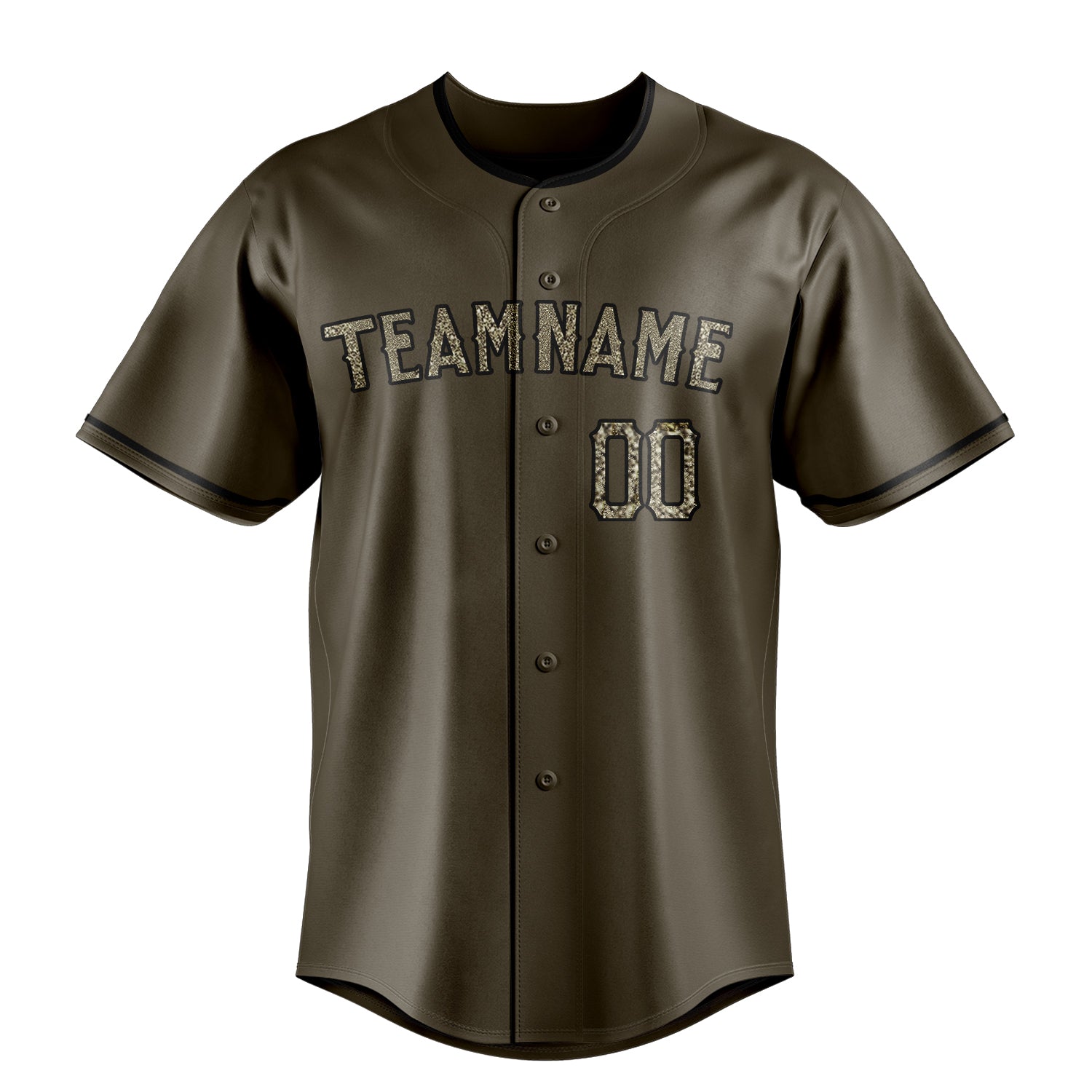 Personalized Olive & Camo Color Fan Baseball Jersey