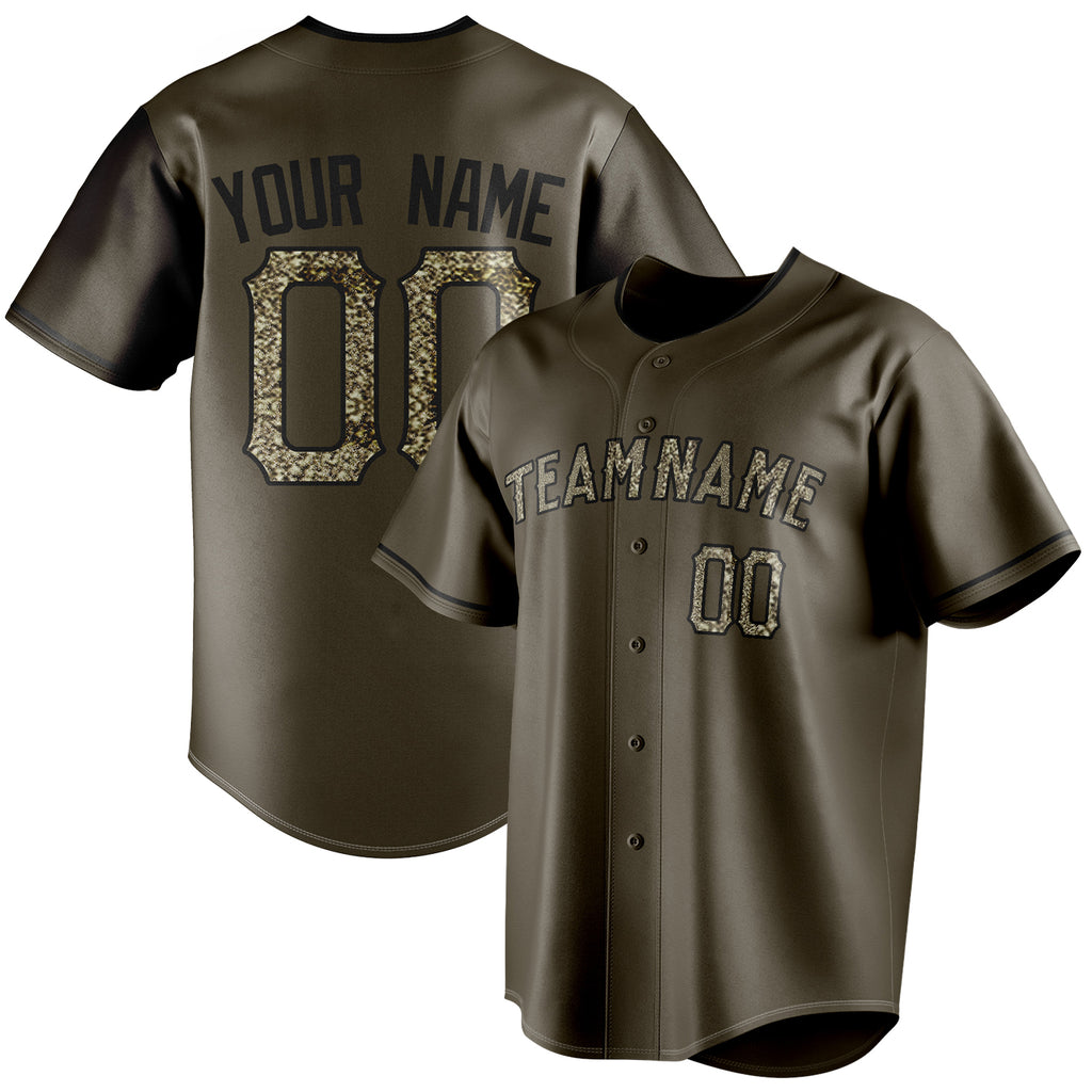 Personalized Olive & Camo Color Fan Baseball Jersey BB01240531YX389