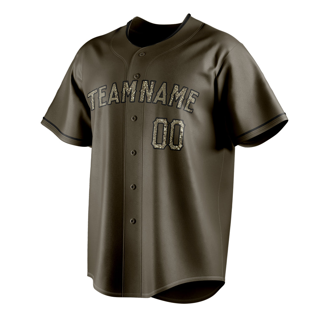 Personalized Olive & Camo Color Fan Baseball Jersey