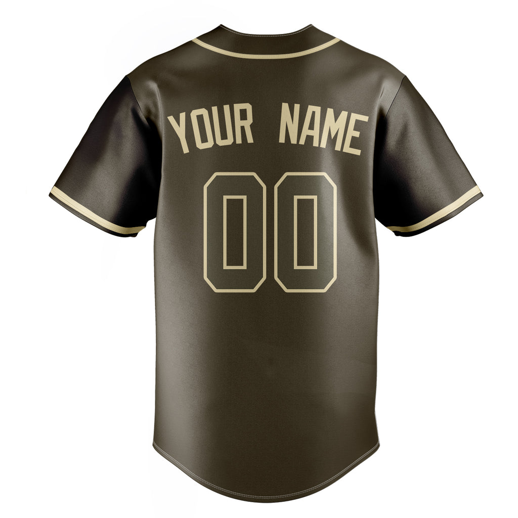 Personalized Olive & Cream Color Fan Baseball Jersey
