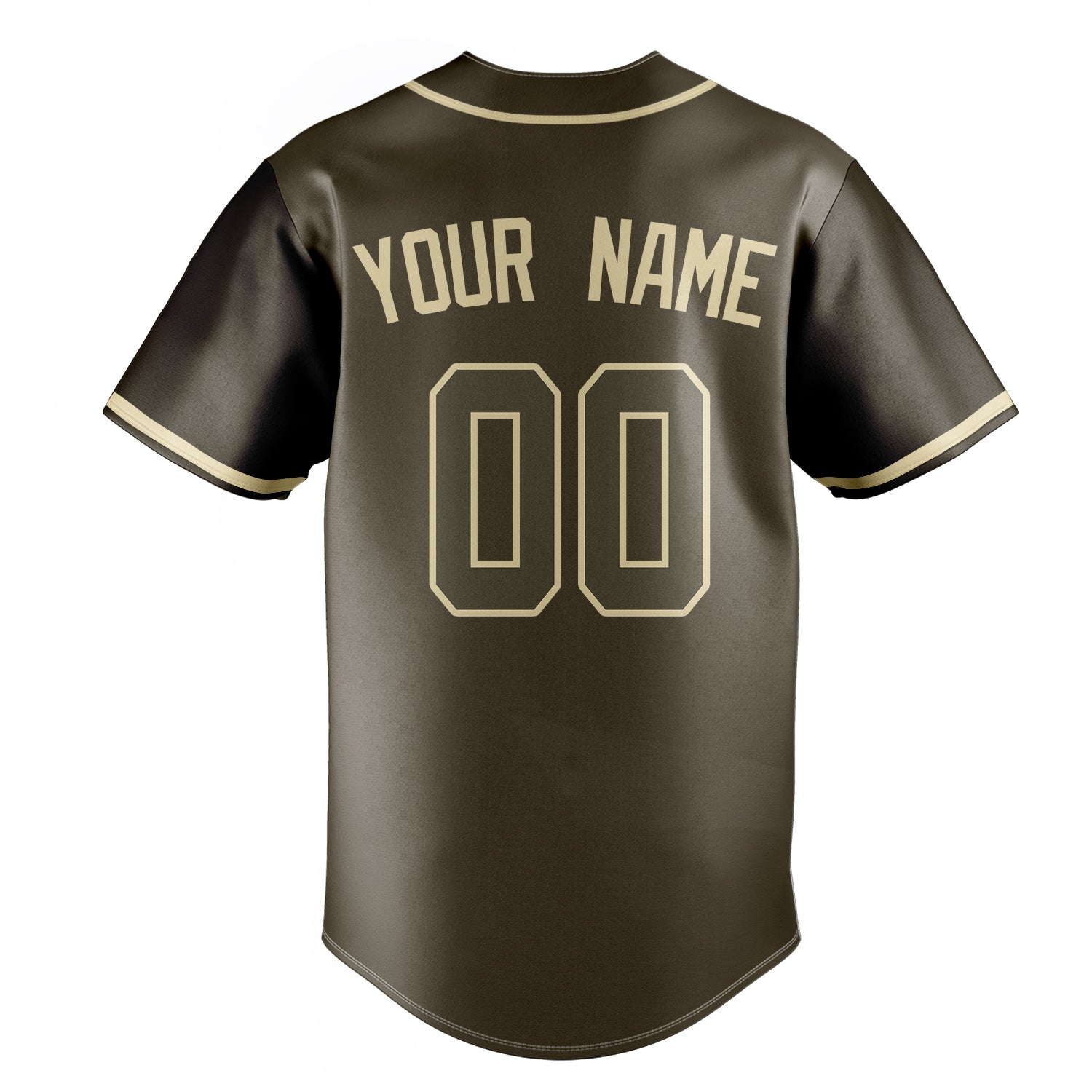 Personalized Olive & Cream Color Fan Baseball Jersey