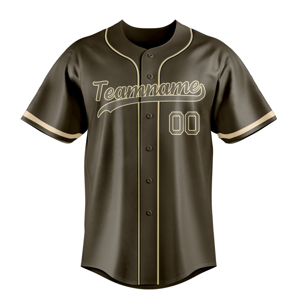 Personalized Olive & Cream Color Fan Baseball Jersey