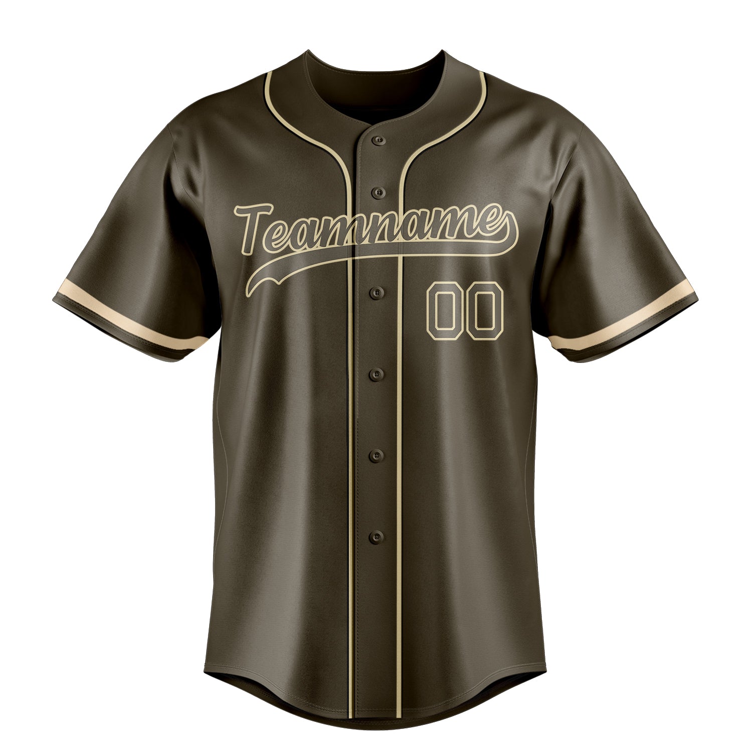 Personalized Olive & Cream Color Fan Baseball Jersey