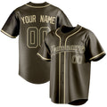 Personalized Olive & Cream Color Fan Baseball Jersey BB01240531YX391