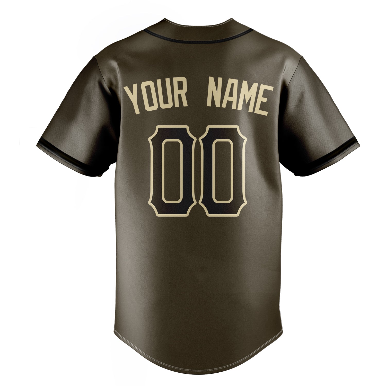 Personalized Olive & Cream Color Fan Baseball Jersey