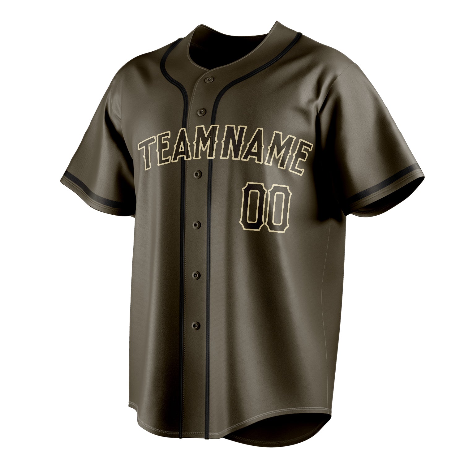 Personalized Olive & Cream Color Fan Baseball Jersey