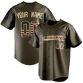 Personalized Olive & Cream Vintage USA Flag Fan Baseball Jersey BB01240531YX394