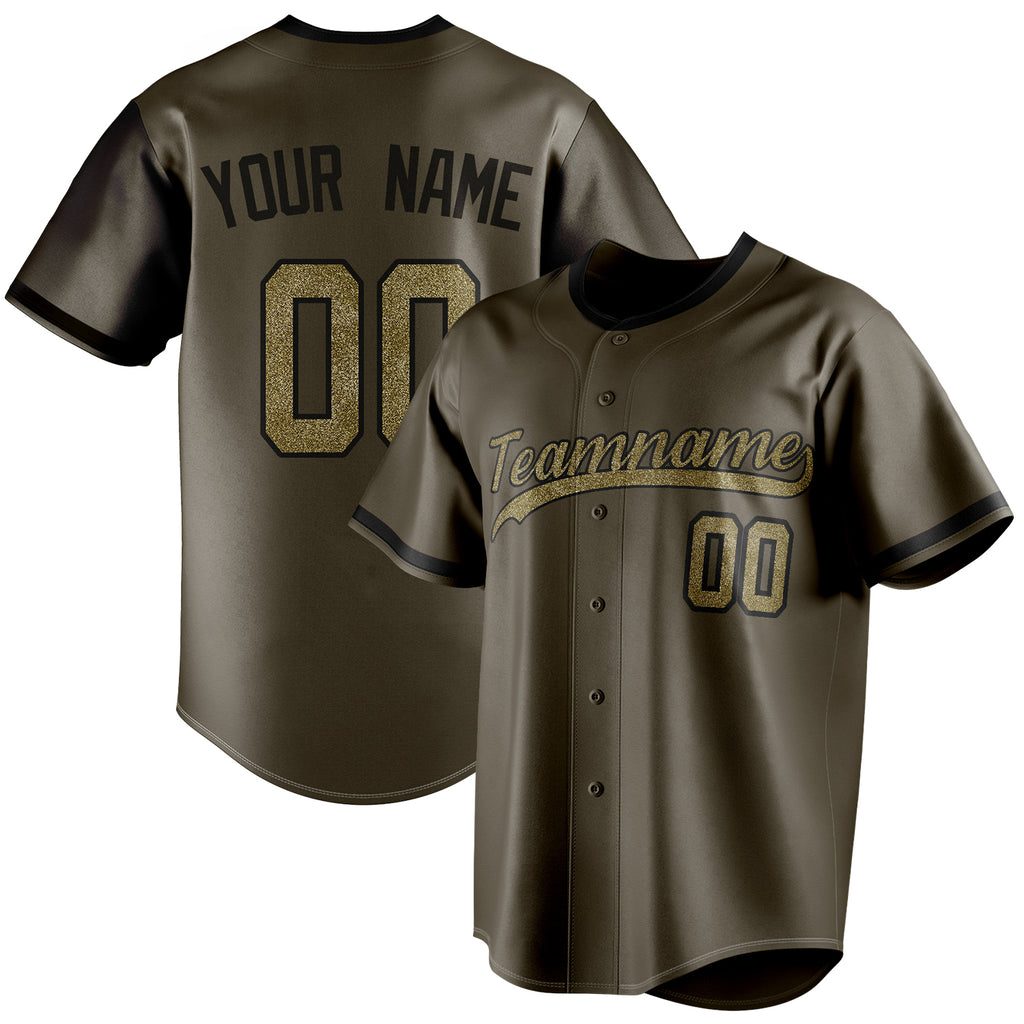 Personalized Olive & Camo Color Fan Baseball Jersey BB01240531YX395