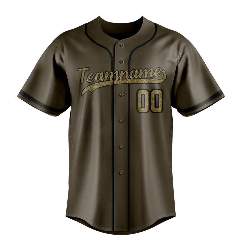 Personalized Olive & Camo Color Fan Baseball Jersey