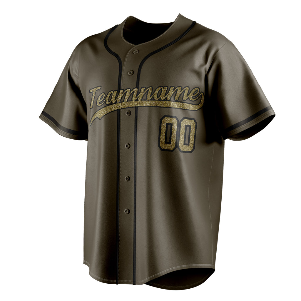 Personalized Olive & Camo Color Fan Baseball Jersey
