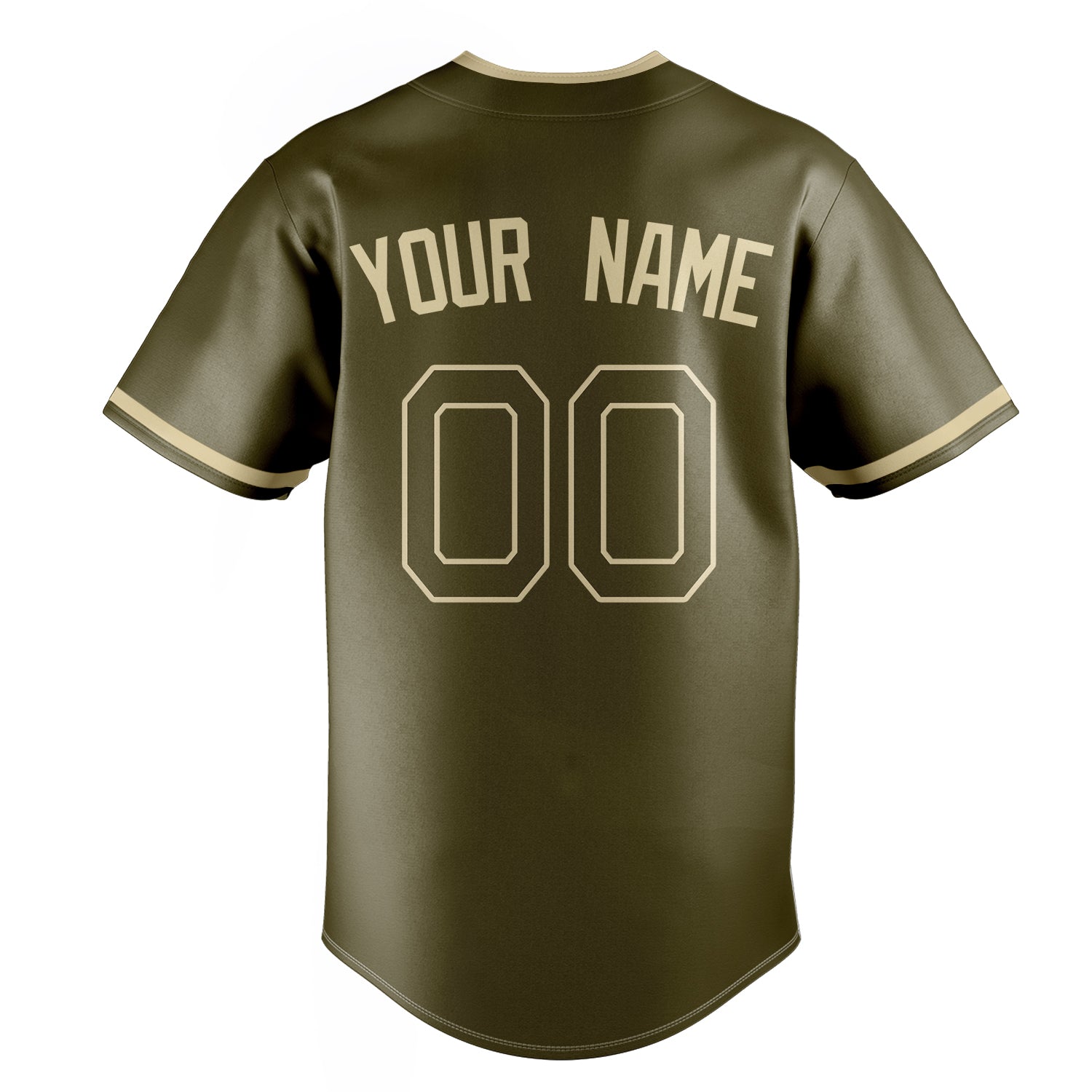 Personalized Olive & Cream Color Fan Baseball Jersey