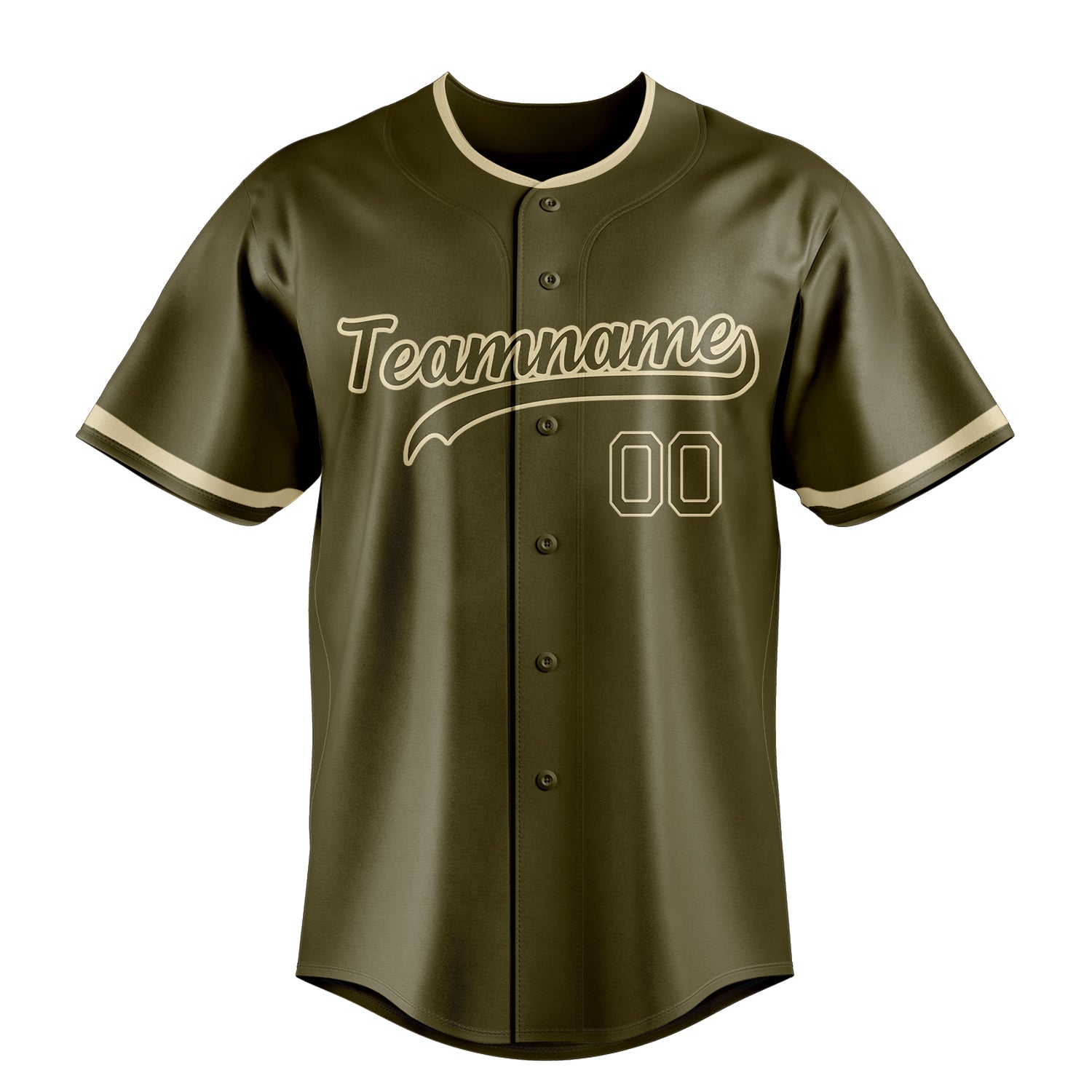 Personalized Olive & Cream Color Fan Baseball Jersey