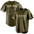 Personalized Olive & Cream Color Fan Baseball Jersey BB01240531YX397