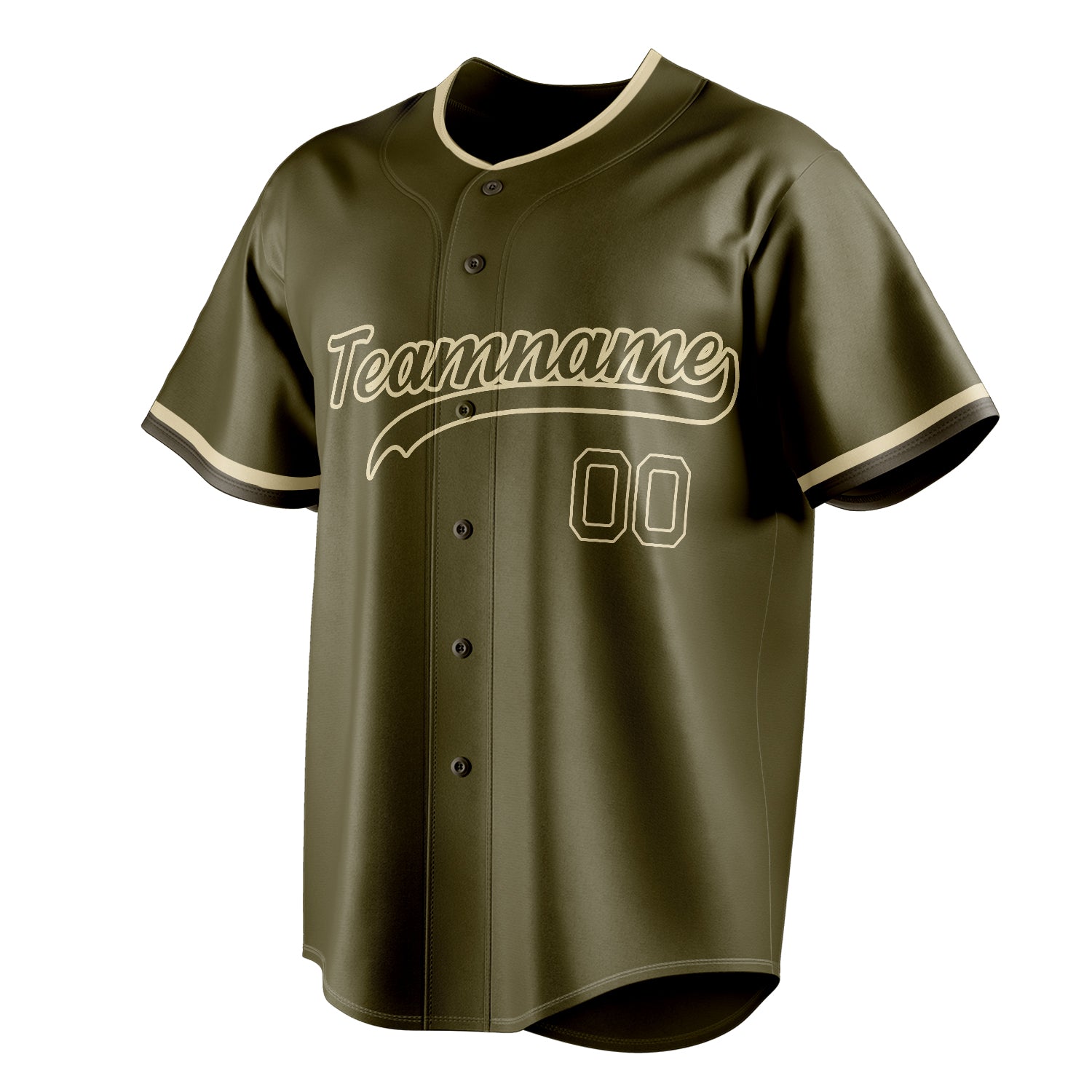 Personalized Olive & Cream Color Fan Baseball Jersey