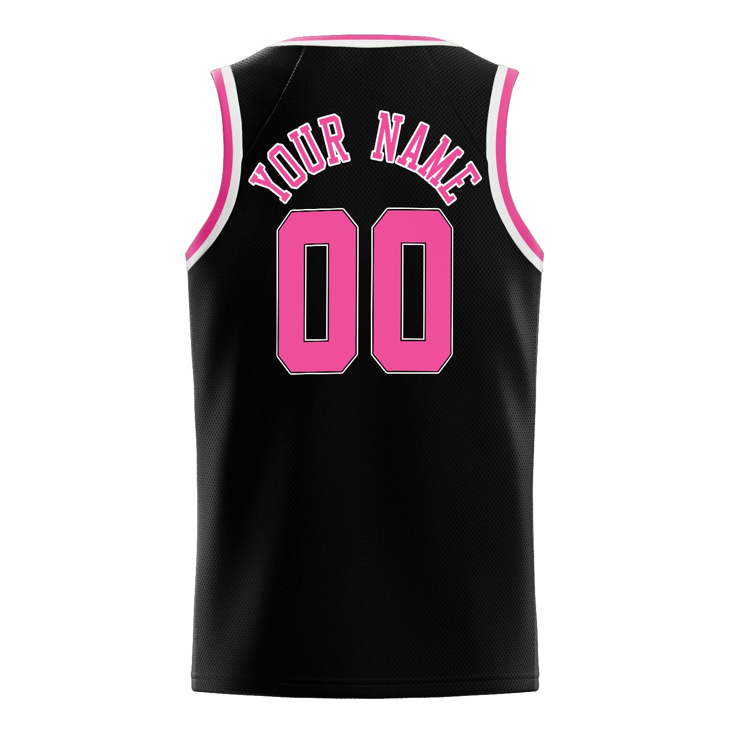 Personalized Black & Pink Solid Color Basketball Jersey