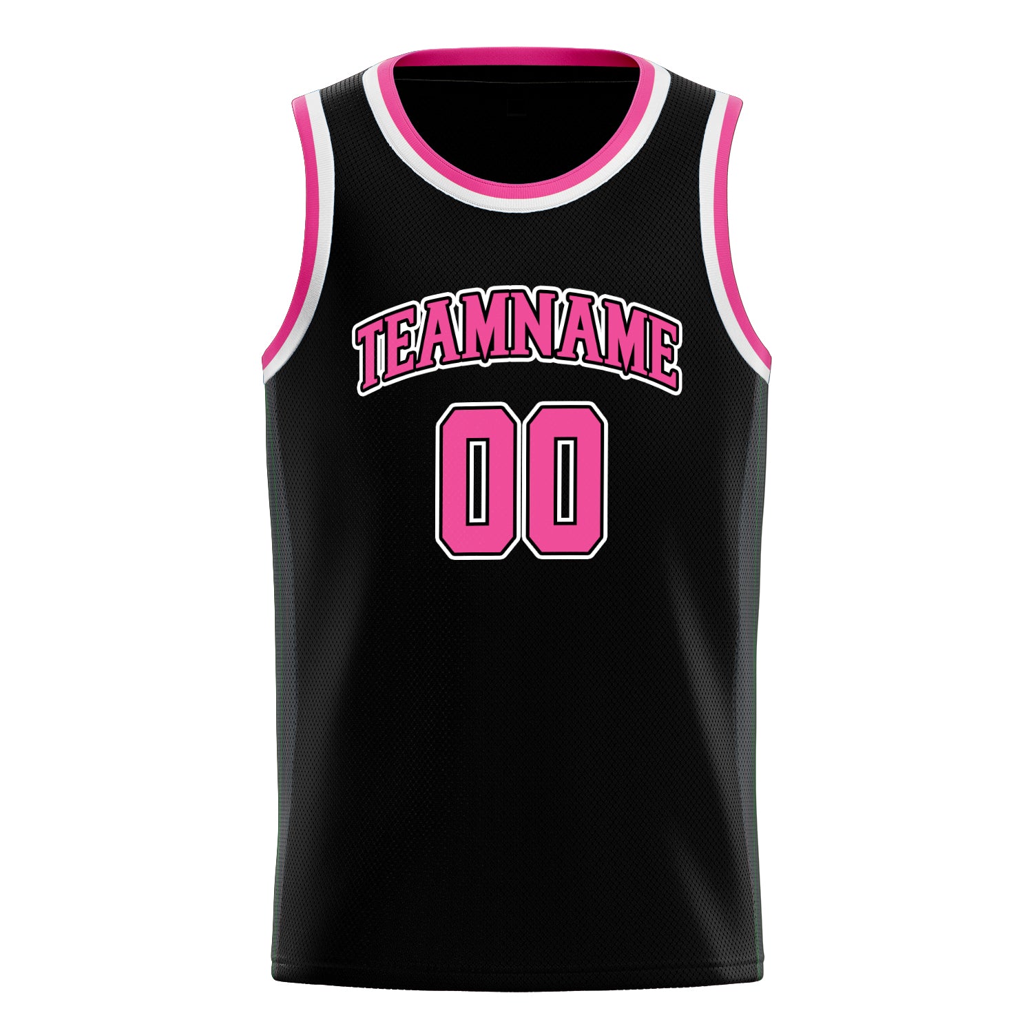 Personalized Black & Pink Solid Color Basketball Jersey