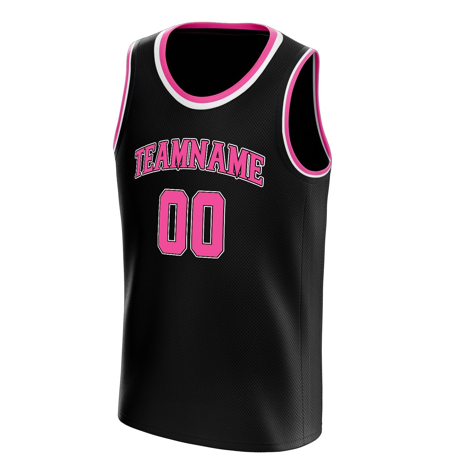 Personalized Black & Pink Solid Color Basketball Jersey