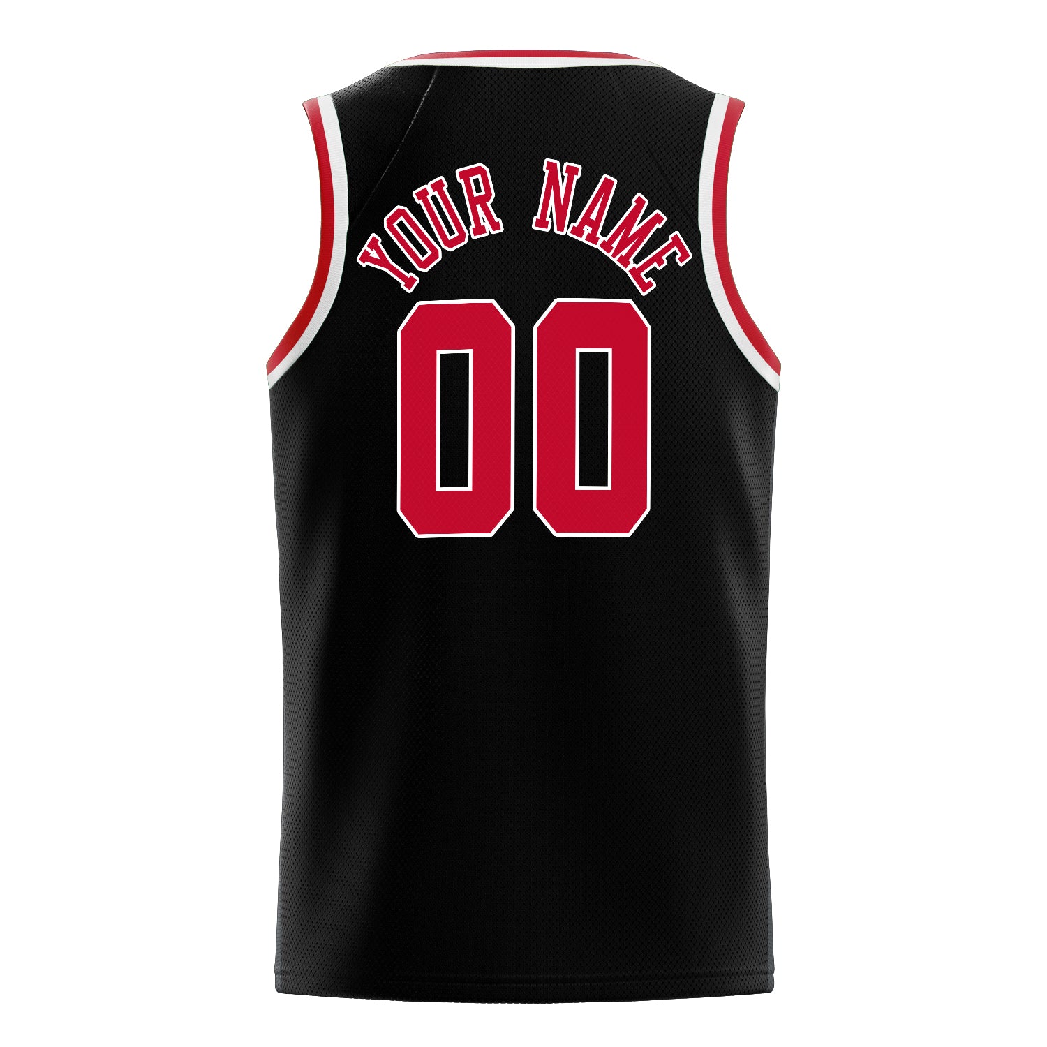 Personalized Black & Red Solid Color Basketball Jersey