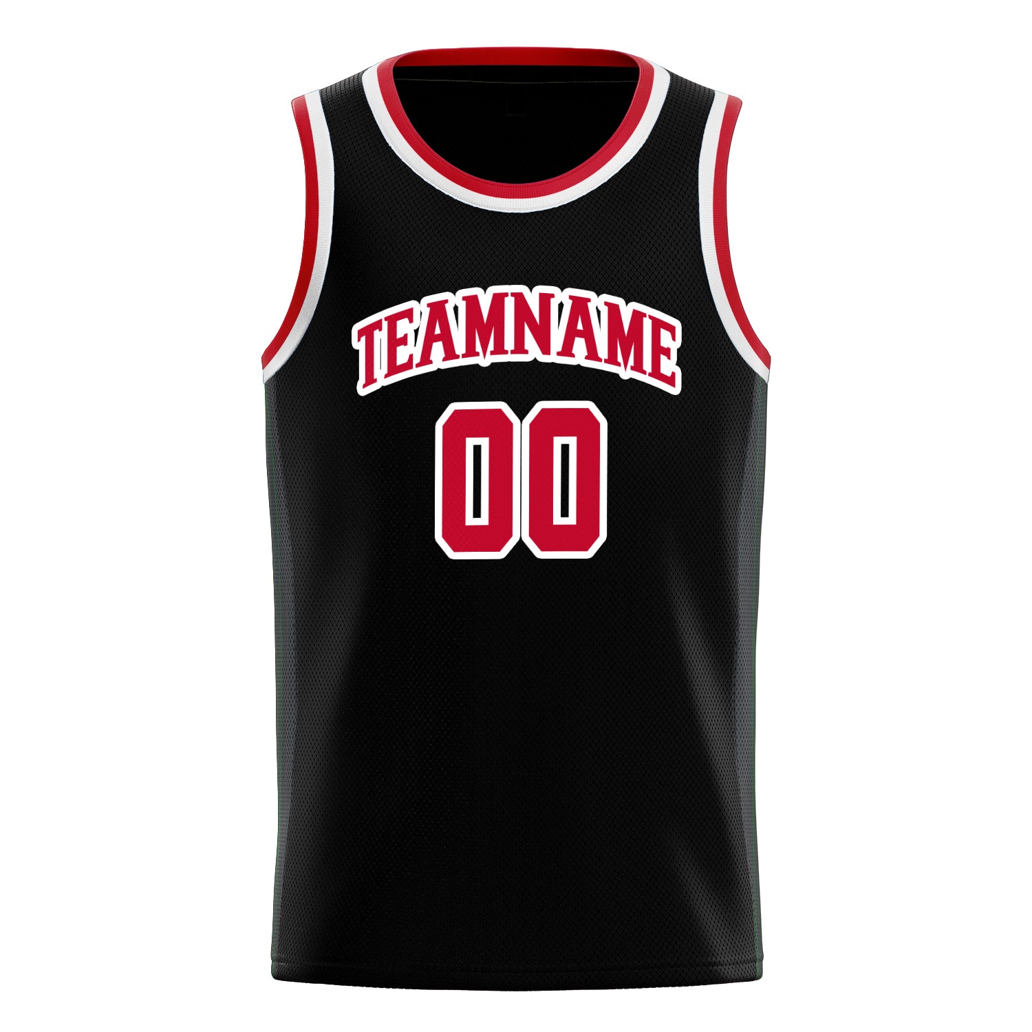 Personalized Black & Red Solid Color Basketball Jersey
