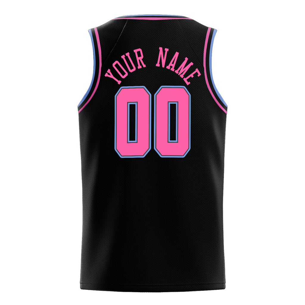 Personalized Black & Pink Solid Color Basketball Jersey