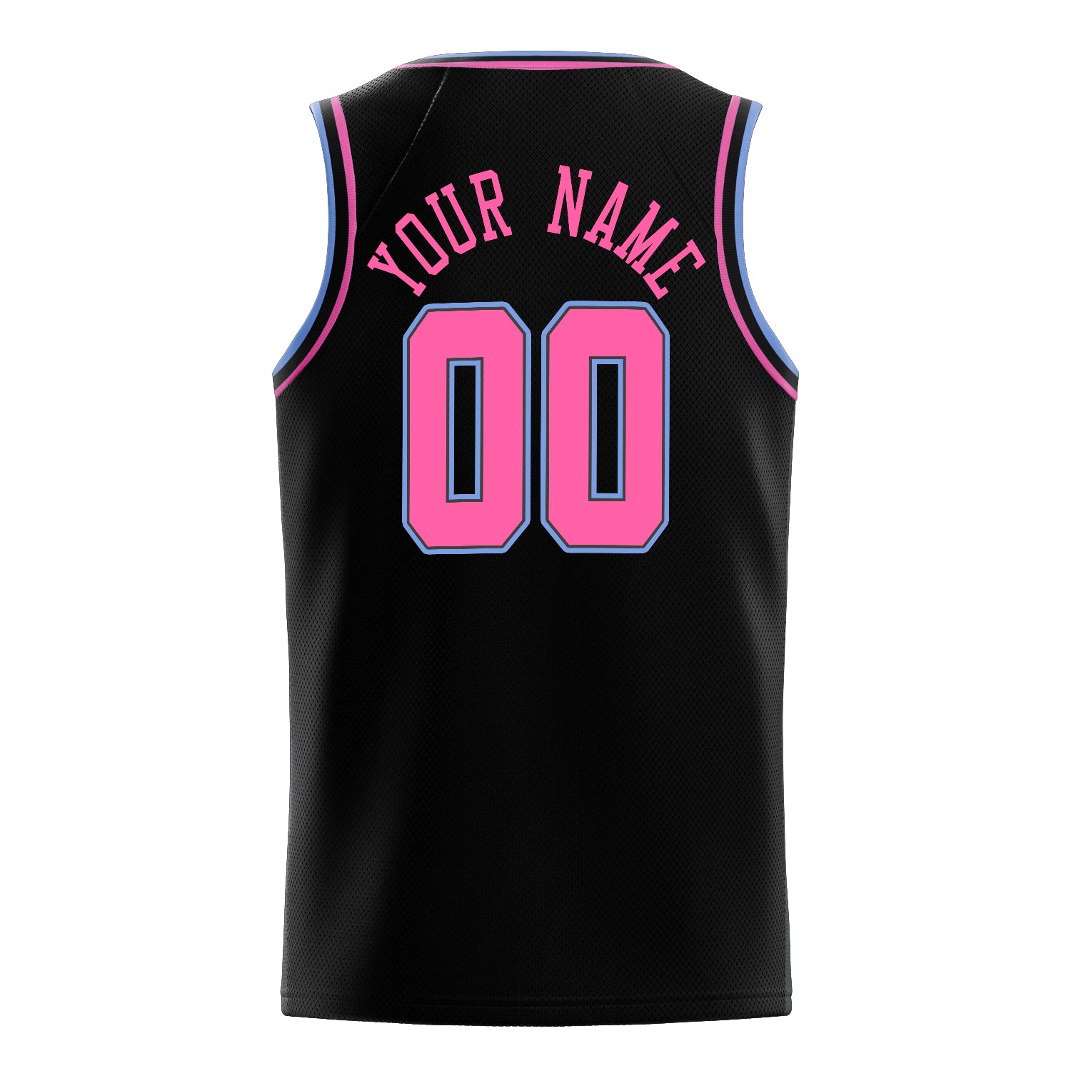 Personalized Black & Pink Solid Color Basketball Jersey
