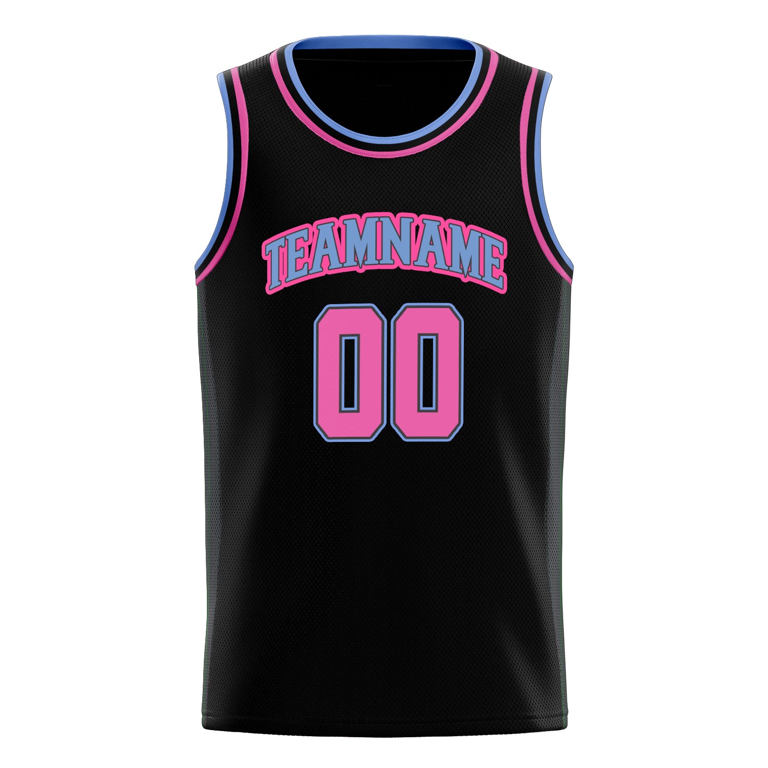 Personalized Black & Pink Solid Color Basketball Jersey