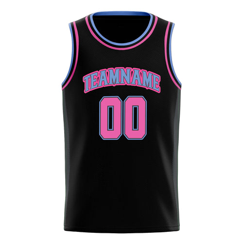Personalized Black & Pink Solid Color Basketball Jersey