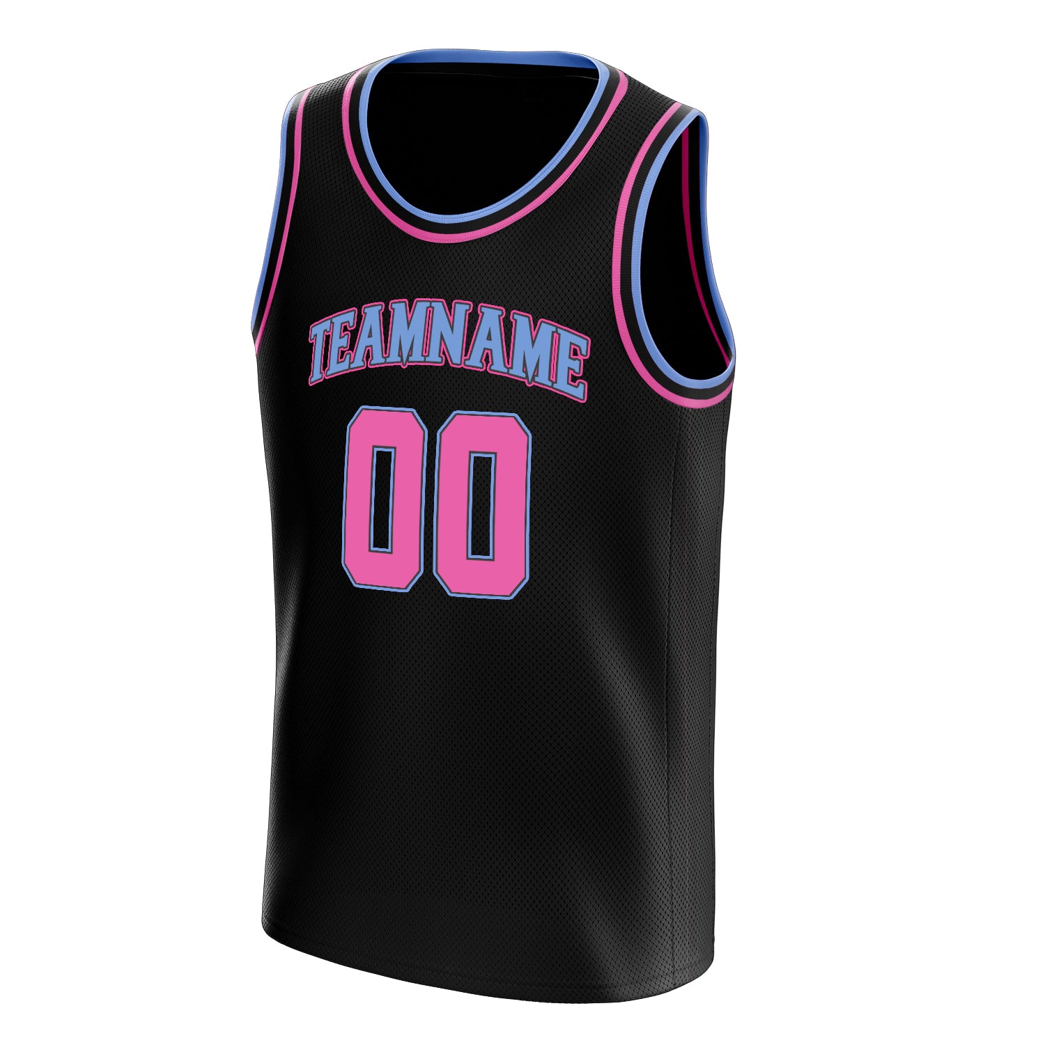 Personalized Black & Pink Solid Color Basketball Jersey