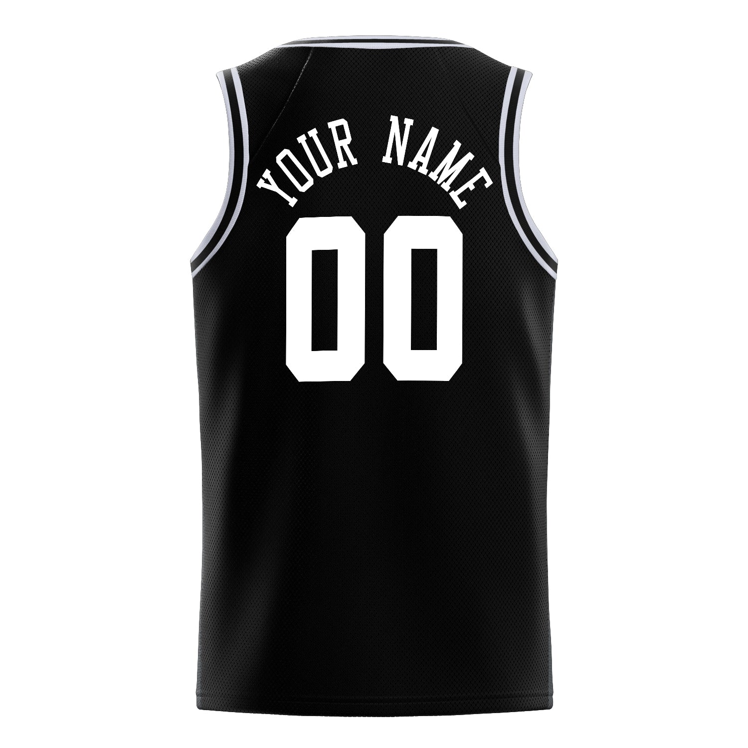 Personalized Black & White Solid Color Basketball Jersey