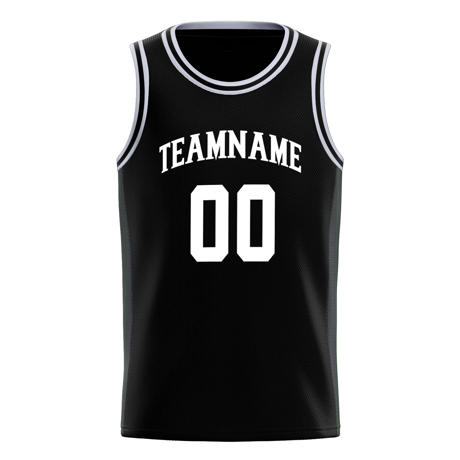 Personalized Black & White Solid Color Basketball Jersey