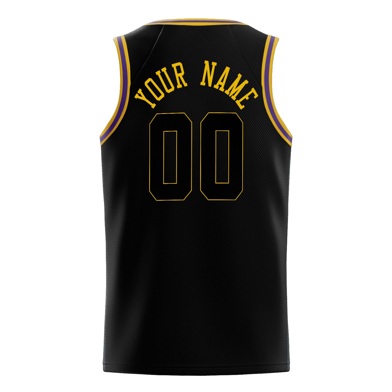 Personalized Black & Gold Solid Color Basketball Jersey