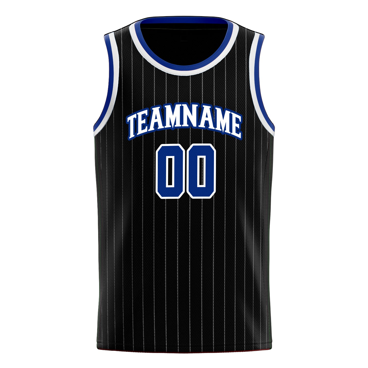 Personalized Black & Royal White Pinstripe Basketball Jersey