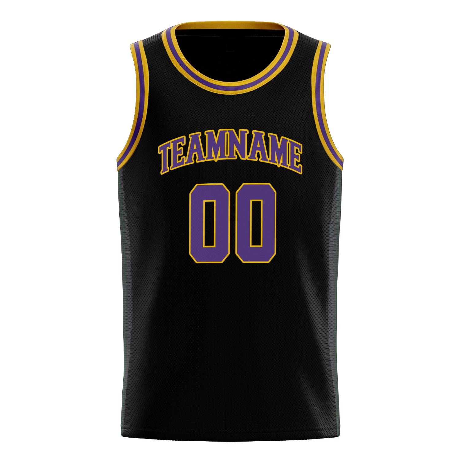 Personalized Black & Purple Solid Color Basketball Jersey