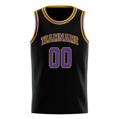 Personalized Black & Purple Solid Color Basketball Jersey