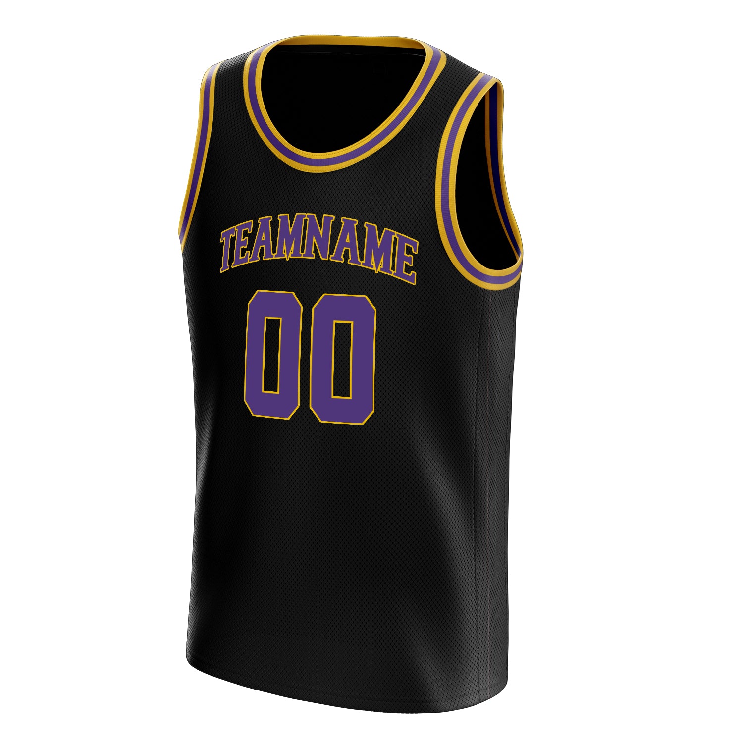 Personalized Black & Purple Solid Color Basketball Jersey