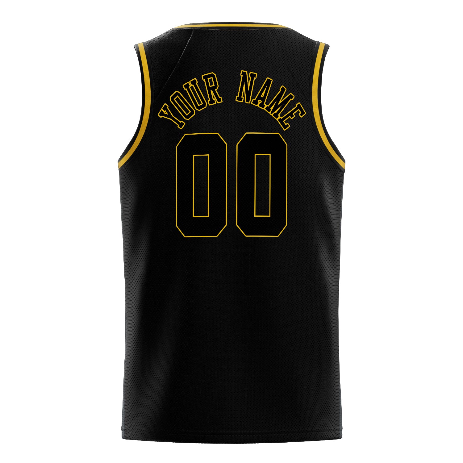 Personalized Black & Gold Solid Color Basketball Jersey