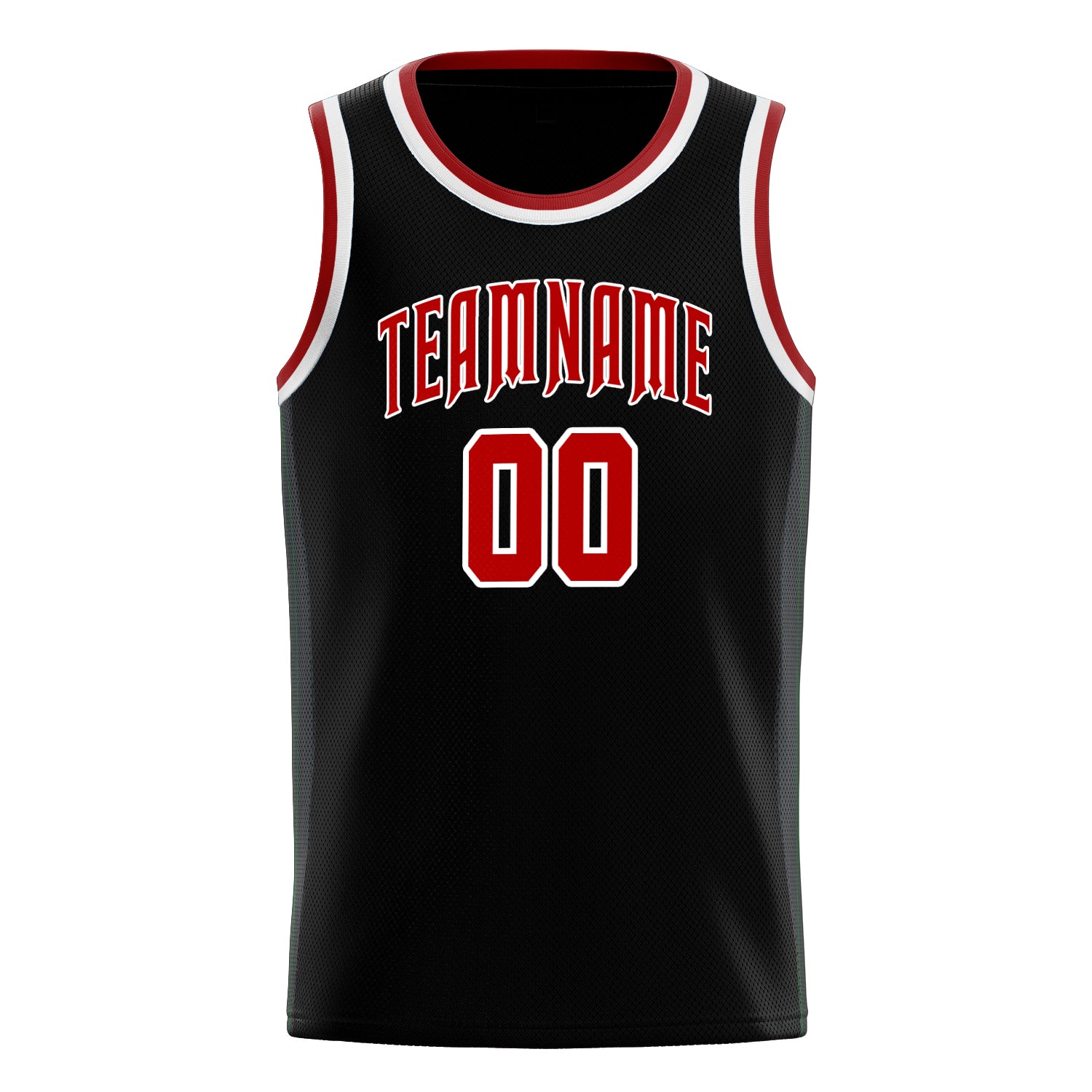 Personalized Black & Red Solid Color Basketball Jersey
