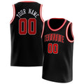 Personalized Black & Red Solid Color Basketball Jersey