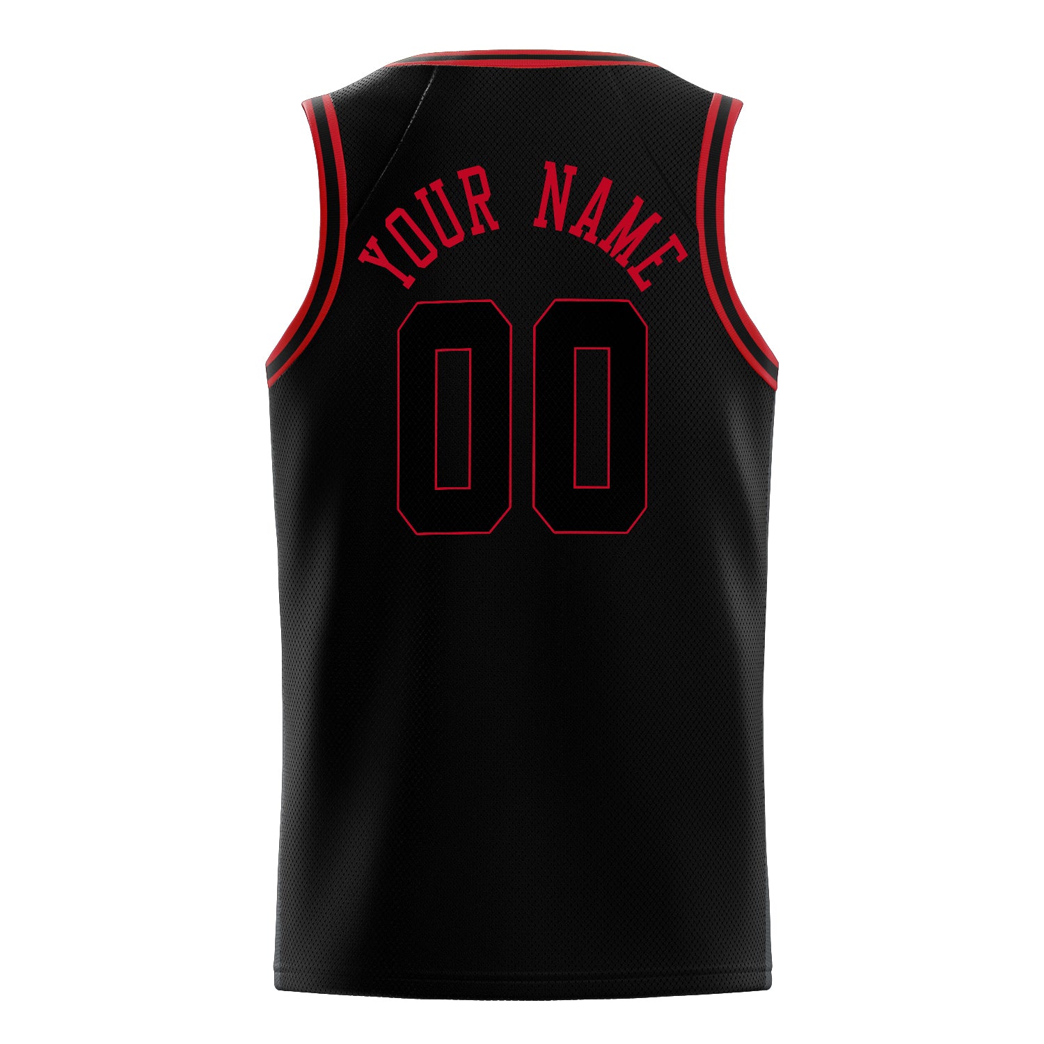 Personalized Black & Red Solid Color Basketball Jersey