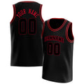 Personalized Black & Red Solid Color Basketball Jersey