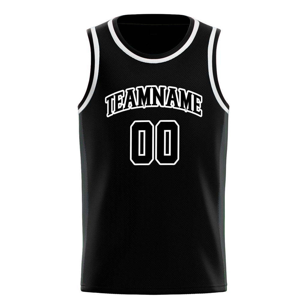 Personalized Black & White Solid Color Basketball Jersey