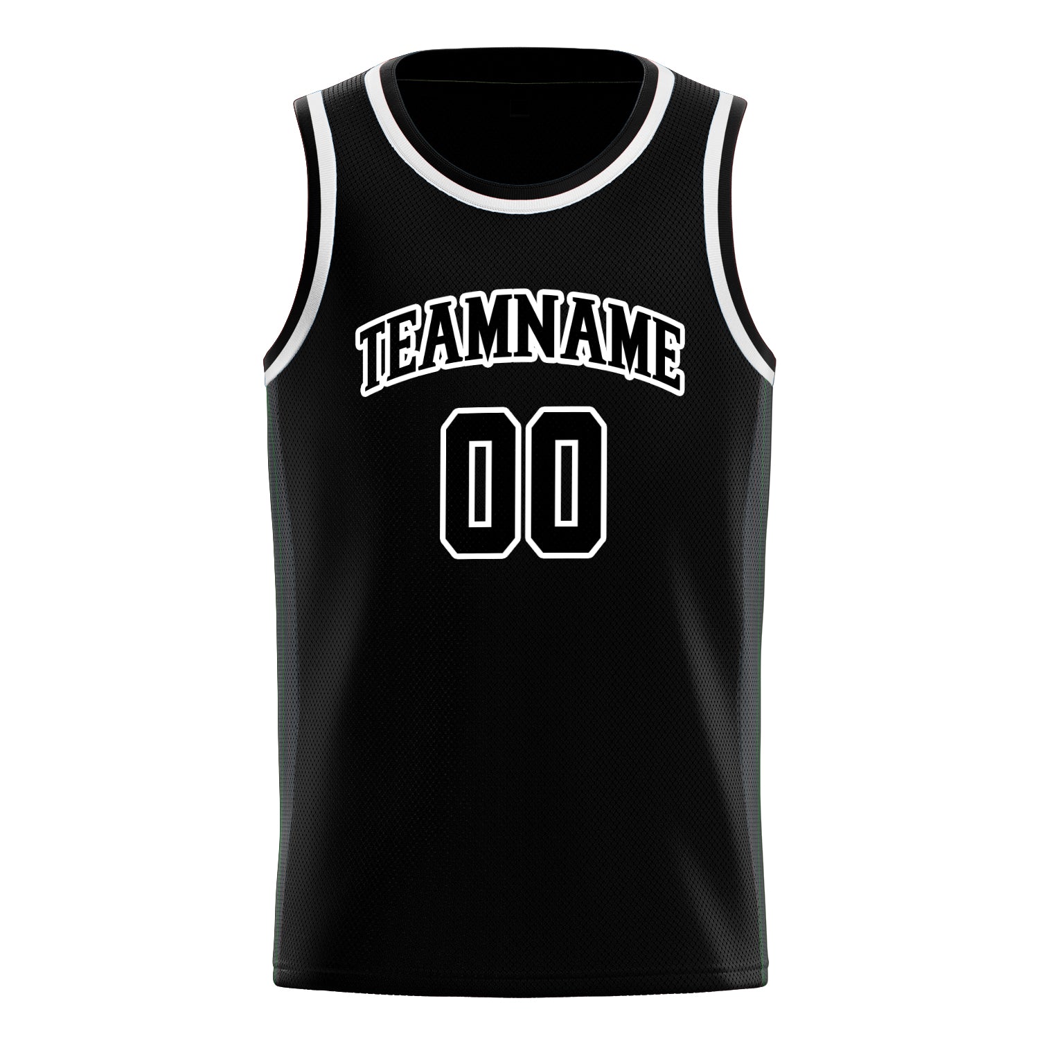Personalized Black & White Solid Color Basketball Jersey
