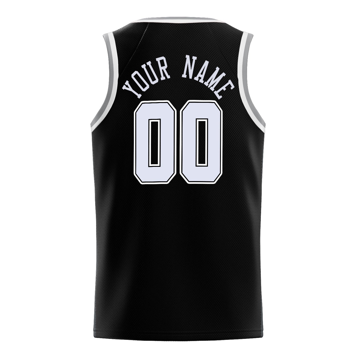 Personalized Black & White Solid Color Basketball Jersey
