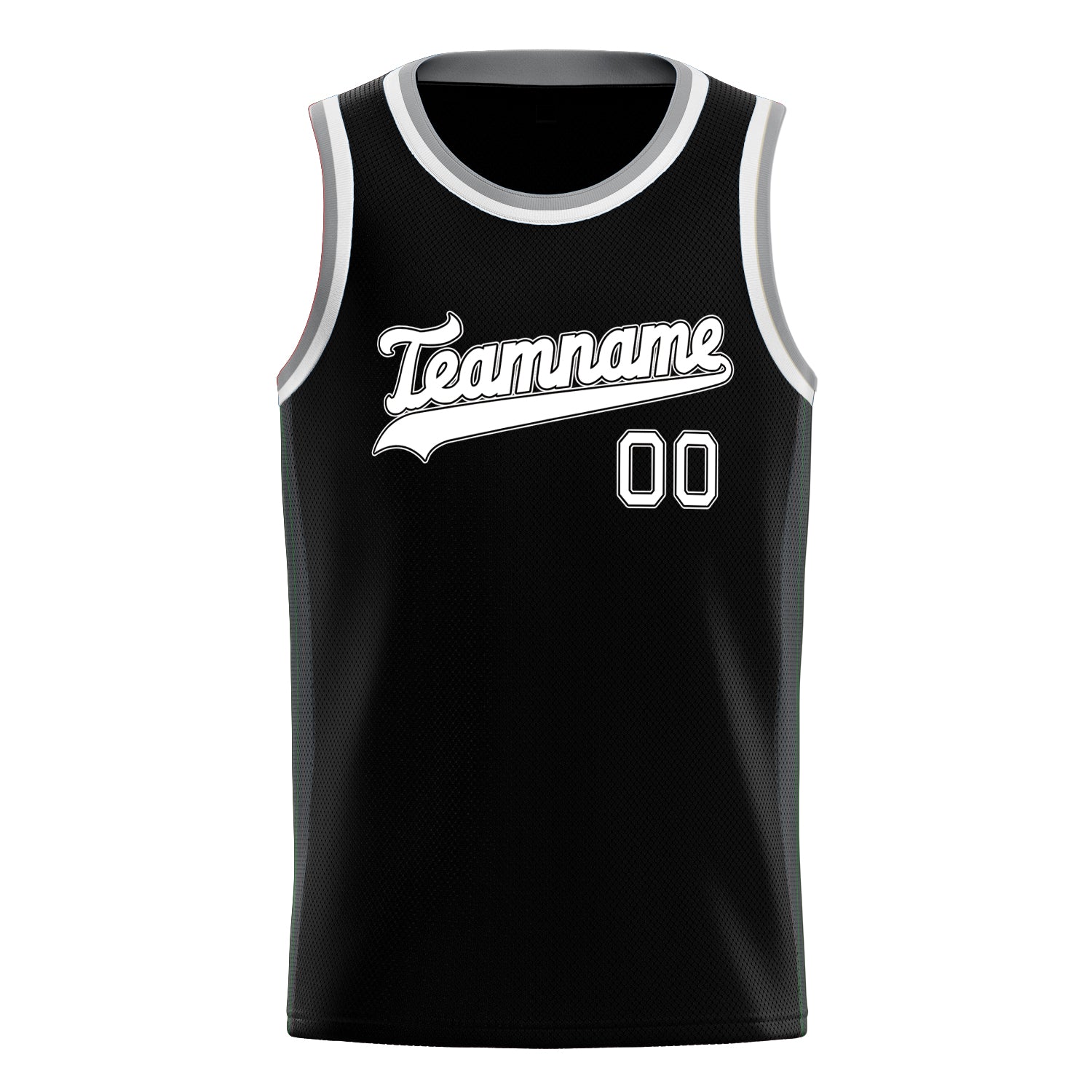 Personalized Black & White Solid Color Basketball Jersey