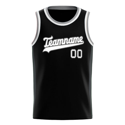 Personalized Black & White Solid Color Basketball Jersey