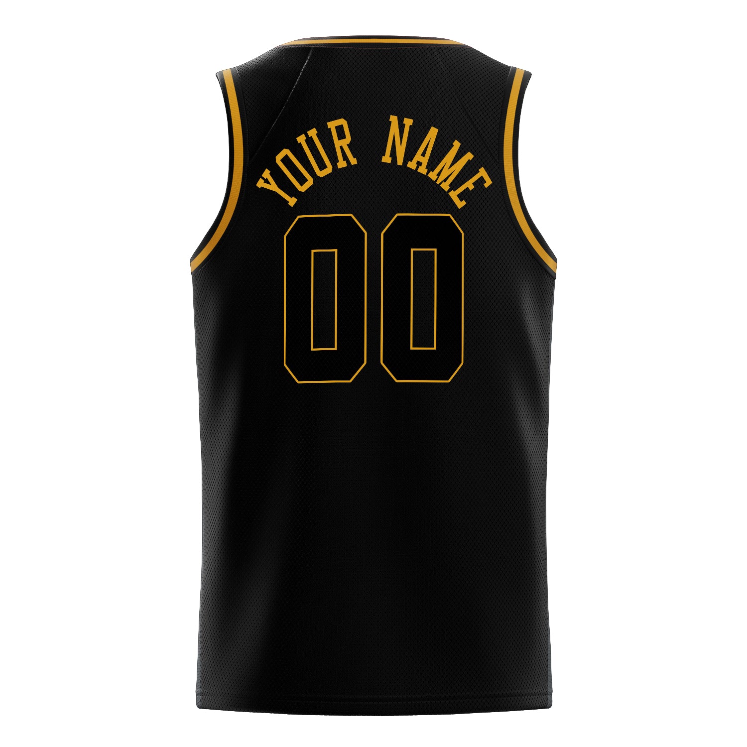 Personalized Black & Gold Solid Color Basketball Jersey