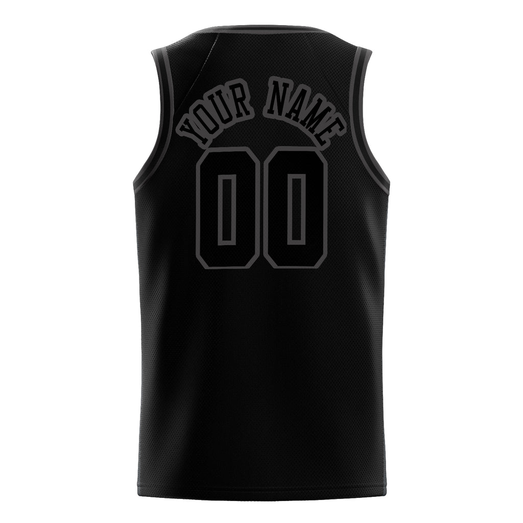 Personalized Black & Gray Solid Color Basketball Jersey
