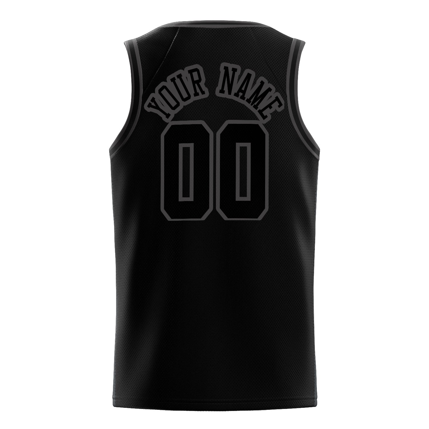 Personalized Black & Gray Solid Color Basketball Jersey